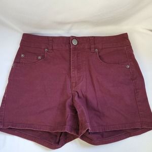 American Rag Cie‎ Womens Burgundy Dark Wash Mid Rise Denim Jeans Shorts Size 5